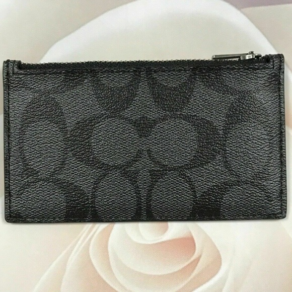 Coach Other - Men’s Zip Card Case Holder Wallet Signature